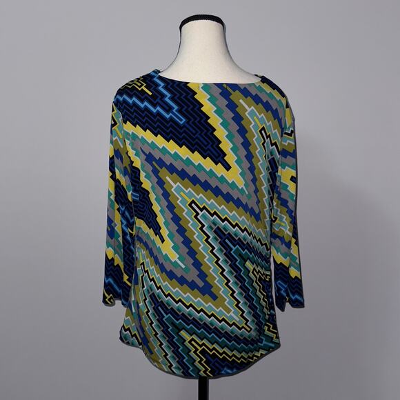 Style & Co long sleeve colorful sheer blouse women’s size petite large - Picture 5 of 8